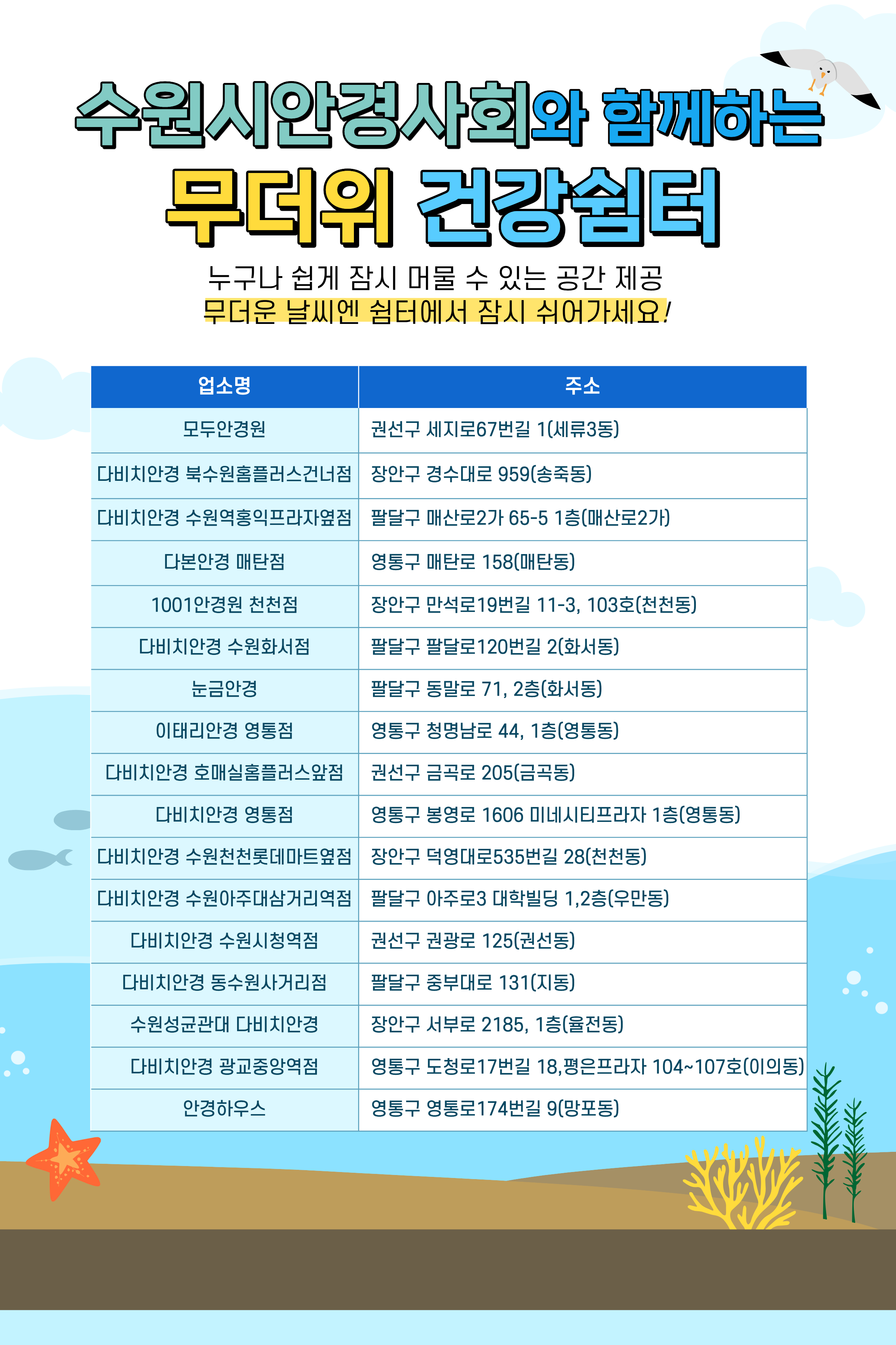 2026년 수원시안경사회와 함께하는 무더위쉼터